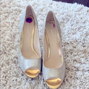 Nine West Gold and Silver High Heels